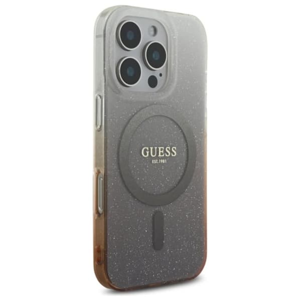 Guess IML Glitter Gradient MagSafe - iPhone 16 Pro-skal (brunt)