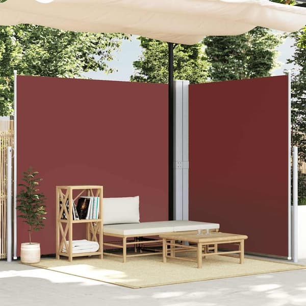 vidaXL Utdragbar sidomarkis brun 220x600 cm
