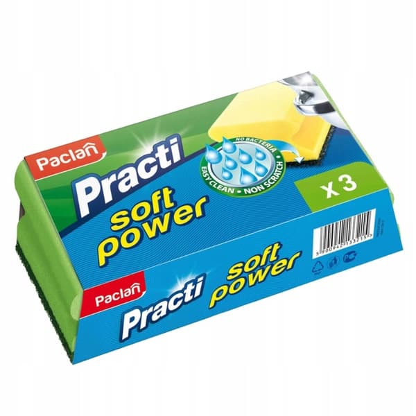 Paclan Practi Soft Power disksvampar 3 st. 135524