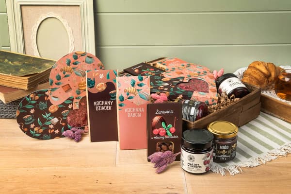 Gave til Bedstemors og Bedstefars dag sæt hjerte chokolade kaffe te honning