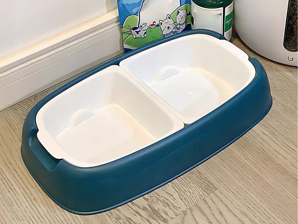 Kaksoinen koiran kauha 2 sininen (40)