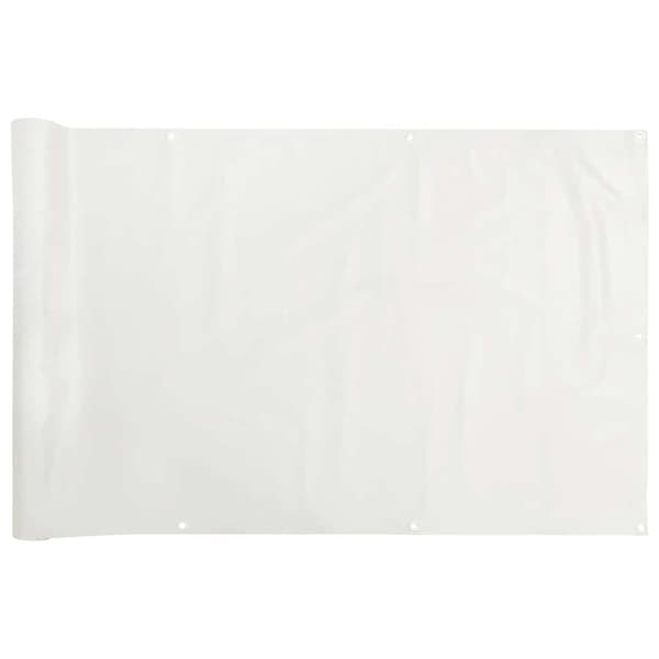 vidaXL Balkongmarkis, vit, 500x75 cm, PVC