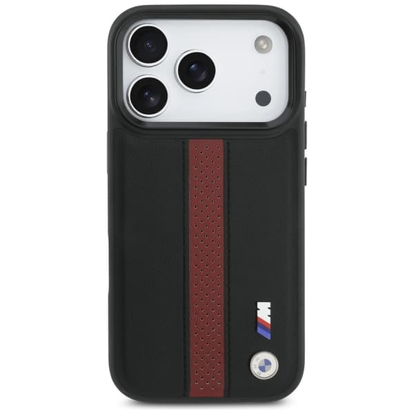 BMW M Perforeret Stribet Logo MagSafe-cover til iPhone 17 Pro - Rød