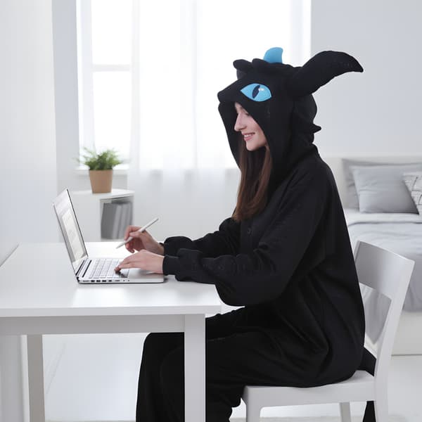 Kigurumi-pyjamas Tandlös blå S 145-155 cm