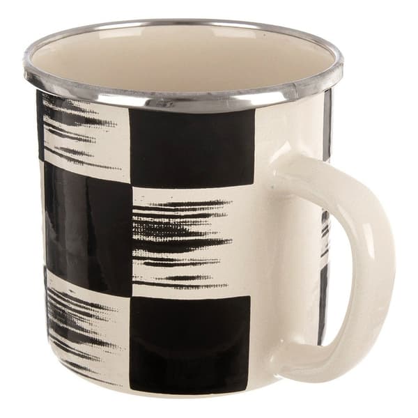 Emaljerad schackbräda mugg 400 ml