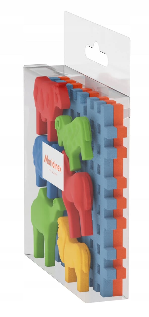 Marioinex Mini Vaffeldyr + Basis, 6 Dyr, Starter Sæt