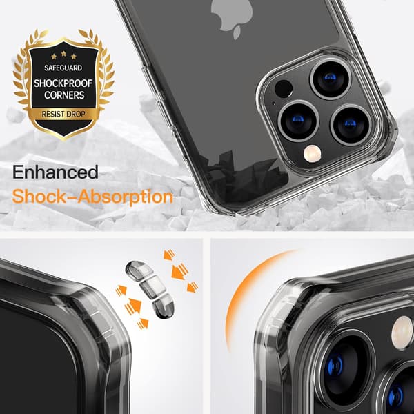 BAGCODE TIL APPLE IPHONE 14 PRO MAX SORT RAMME + 2x HÆRDET GLAS