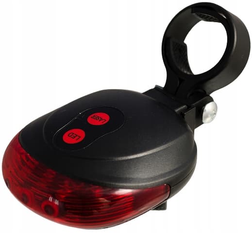 5 LED BAGLYGTE TIL CYKEL MED LASER OG 5 TILSTAND