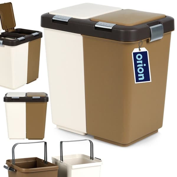 Plastik kurv til affaldssortering 2x10 l