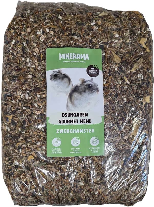 Mixerama | Dsungaren Gourmetmenu | Hamsterfoder 500g - Til djungariske hamstere 2,5kg
