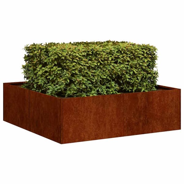 vidaXL rusten urtepotte 100x100x30 cm rustfrit stål