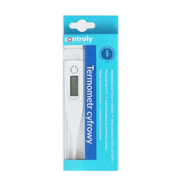 Elektronisk digital termometer vit LCD 1 st.