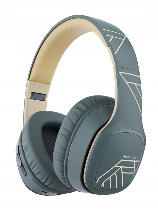 PowerLocus P7 Bluetooth-hovedtelefoner asfaltgrå Over-Ear-mikrofon AUX BT 50 timer