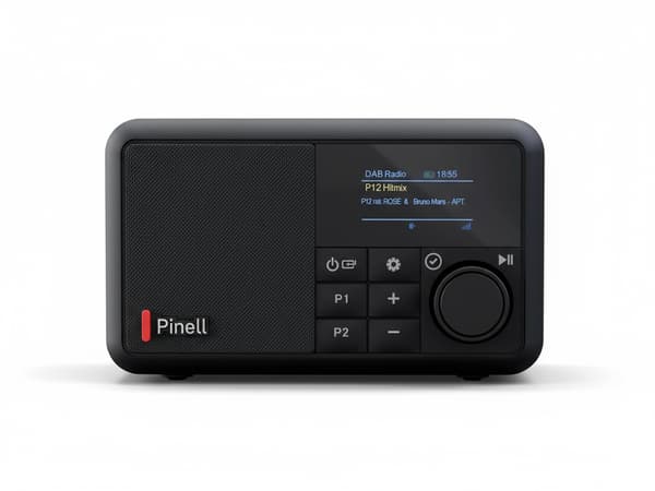 PREMIUM Pinell Compact bærbar DAB+/FM Bluetooth vækkeur batteri 8 timer