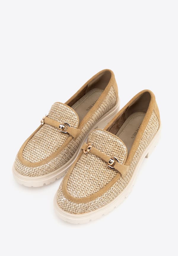 Wittchen Dam Beige Vävda Moccasiner, Beige Syntetiskt Material