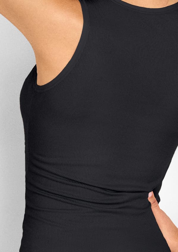 Top dame sort ribbet termisk Poupee Marilyn L