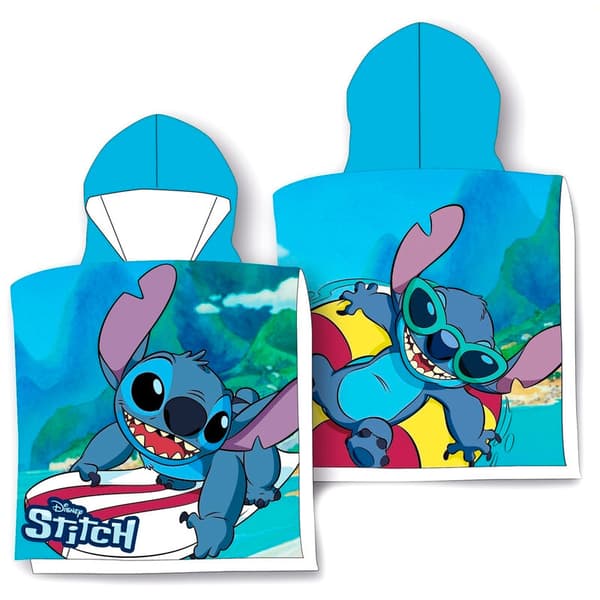 LILO & STITCH BØRNES HÅNDKLÆDE MED HÆTTE PONCHO BADEBÆK