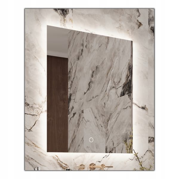 Belyst LED-spegel 75x105 Vattentät IP65 med touchswitch
