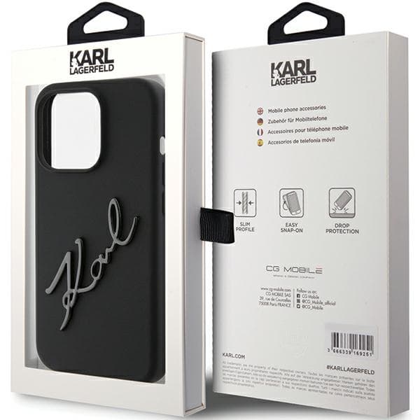 Karl Lagerfeld KLHCP15LSKSBMCK iPhone 15 Pro 6.1 sort/sort hårdt cover silikone Karl Script
