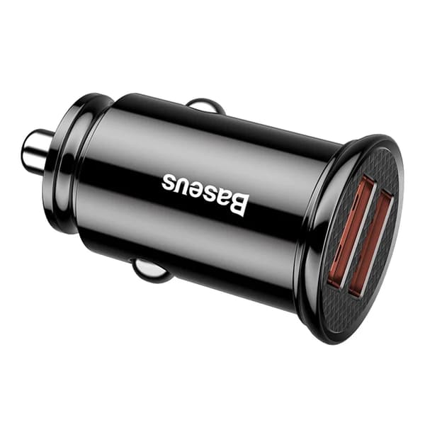 Baseus Cirkulær Biloplader 2xUSB QC3.0 5A 30W (Sort)
