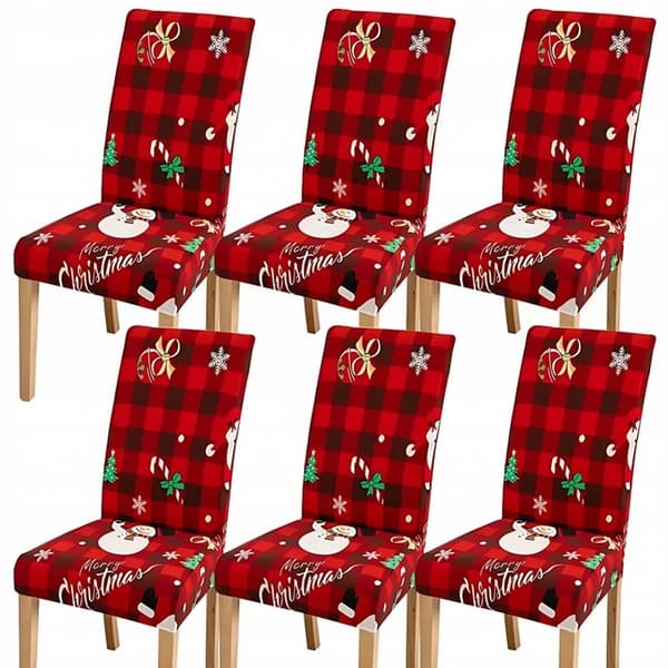 Julstolsöverdrag Set med 6 dekorationer Julprydnader