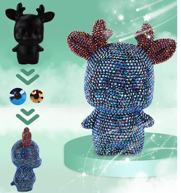 KONSTNÄRSKIT GLAS PAPPER DIAMANTMÅLNING FIGUR PLAST