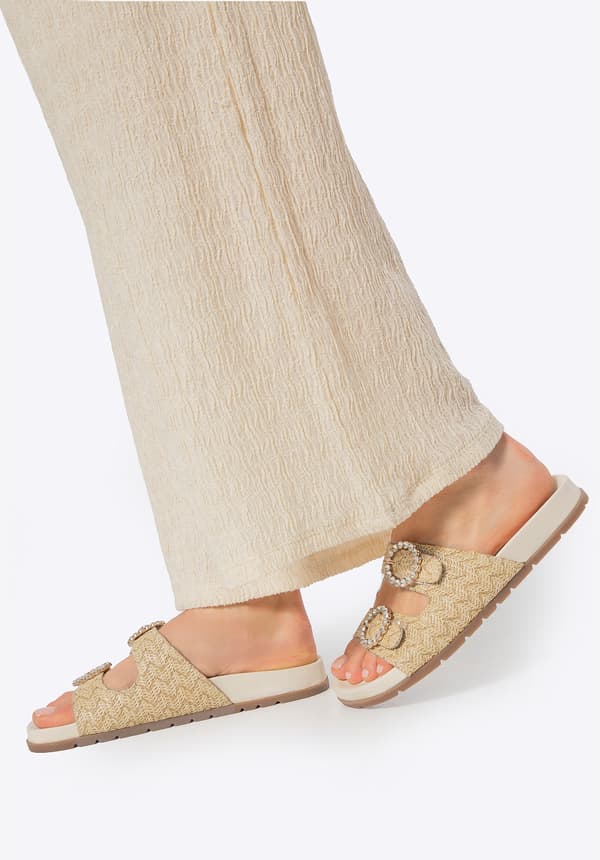 Wittchen Dam Imitation Raffia Tofflor Beige, Beige Syntetiskt Material