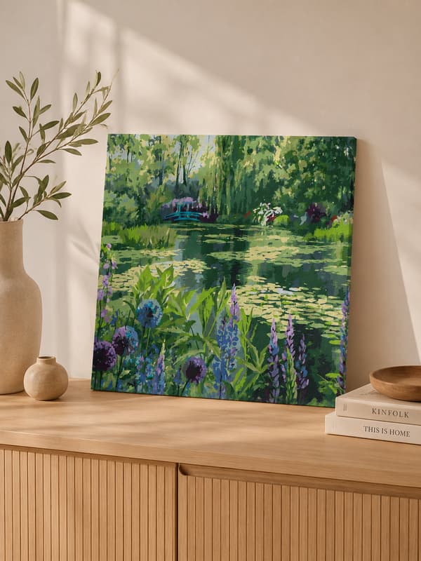 Målning med siffror Monets trädgård i Giverny 50x40 cm