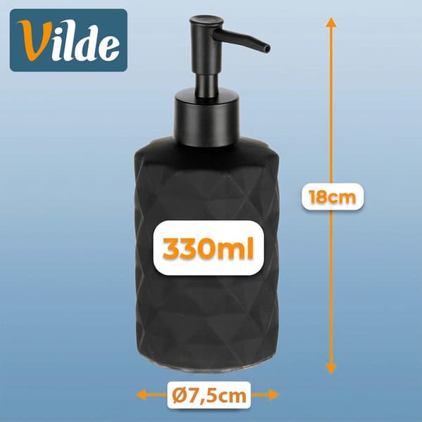 Lasinen musta saippuadispenseri 330 ml