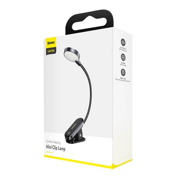Baseus Comfort läsbordslampa med klämma (grå)
