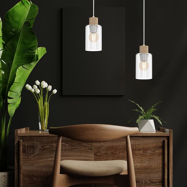HÄNGLAMPA MADERA 1 E27 VIT TRÄ MILAGRO MLP8554