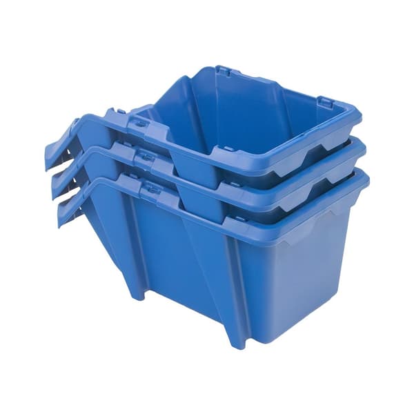 Mega-M lagerkontainer plastbox 155x250x120 mm blå 6-pack