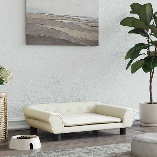 vidaXL Hundbädd, Kräm, 70x48x22 cm, Sammet