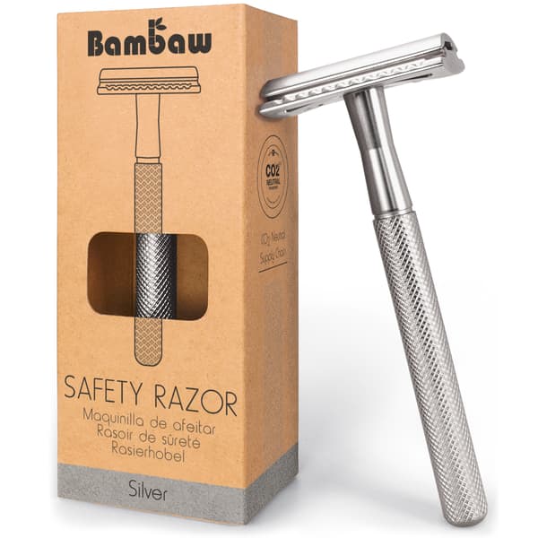 Bambaw, genanvendelig barbermaskine, sølv