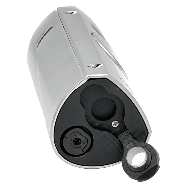RONSON VOLCANO CHROME SATIN 4 JET lighter med cigarpunch