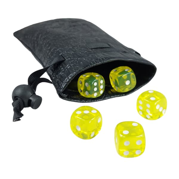 D6 1,6 cm RPG Gul Transparent Sekssidet Terning