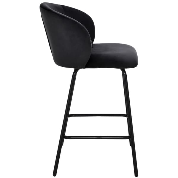 NEMI barstol i sammet svart, 65 cm