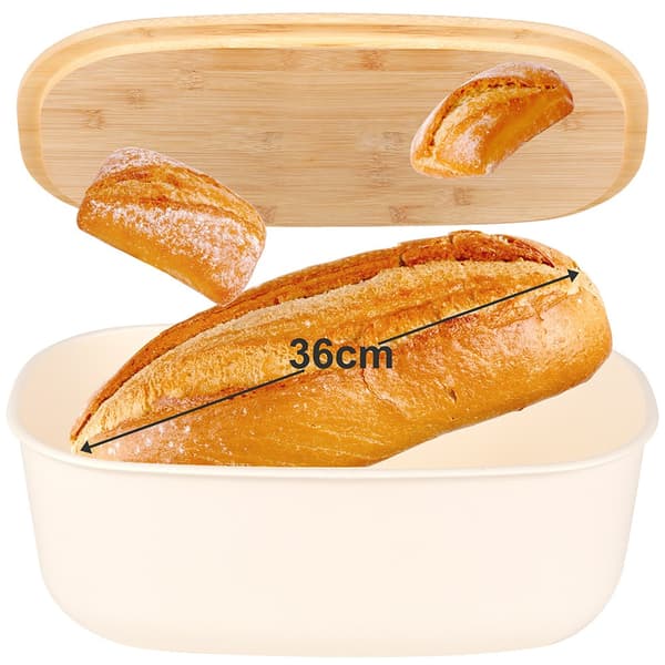 Flødebrødkasse med bambusbræt 39x23,5x15,5 cm