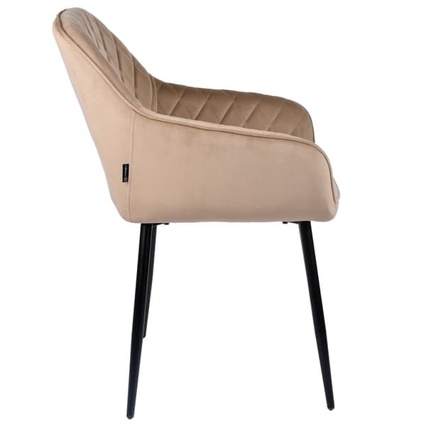 RELLO sammetsklädd beige fåtölj