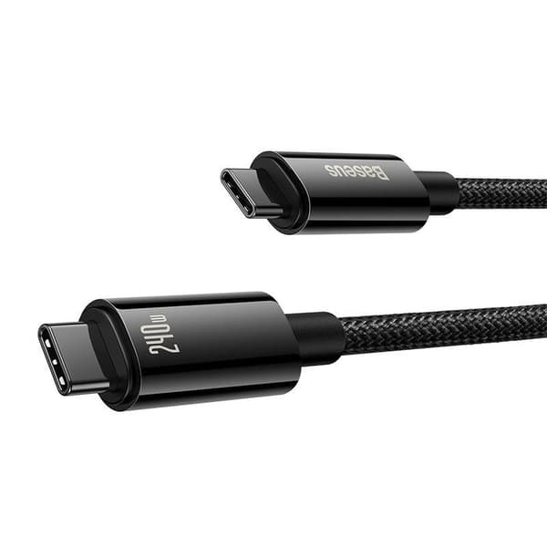 Baseus Tungsten Gold 240W USB-C - USB-C -kaapeli 1m (musta)