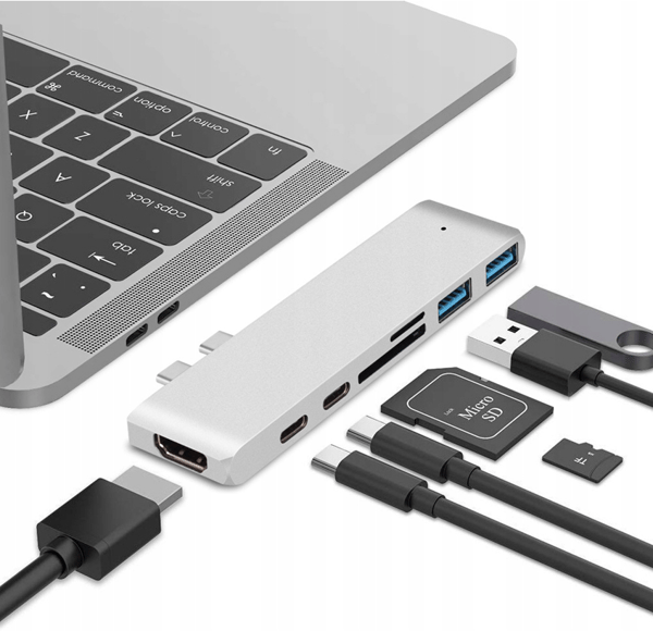 ADAPTERHUB USB-C USB THUNDERBOLT HDMI 4K TIL MACBOOK PRO AIR