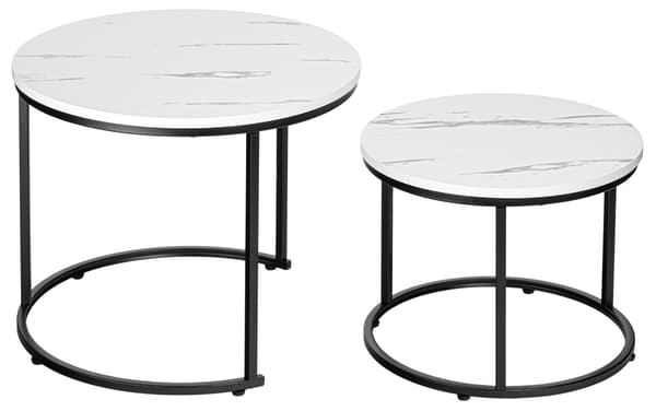 Set med två Galen Small loftbord i vit marmor
