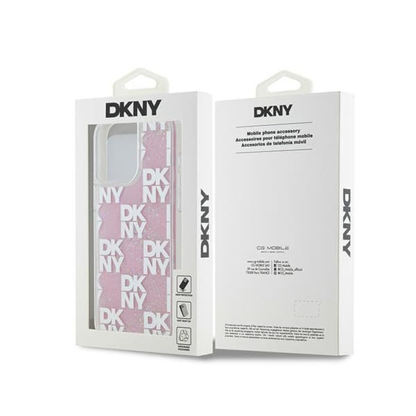 DKNY Liquid Glitter Multilogo - iPhone 15 Pro Max cover (lyserød)
