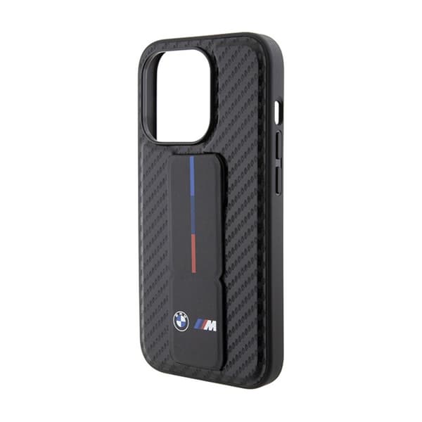 BMW Grip Stand Smooth & Carbon - iPhone 15 Pro cover (sort)
