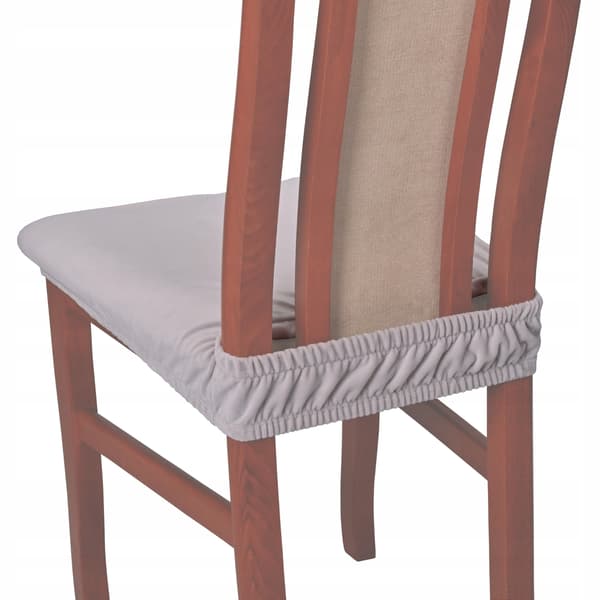 Stolsätesöverdrag kort velour TESS ljusgrå
