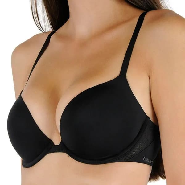 CALVIN KLEIN VATTERT BH SORT SMOOTH 75C 2A2F3_B* TIA