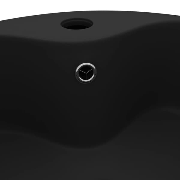 vidaXL håndvask med overløb mat sort 36x13 cm keramik