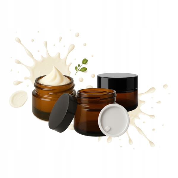 20x glasbehållare brun burk 5g 5ml mörk glaskrämburk prover