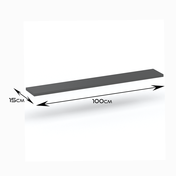 Hängande bokhylla loft grå 100 cm