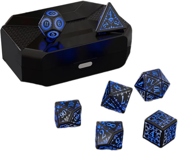 RPG-tärningar Undervattenslykta Set med 7 glödande LED-tärningar